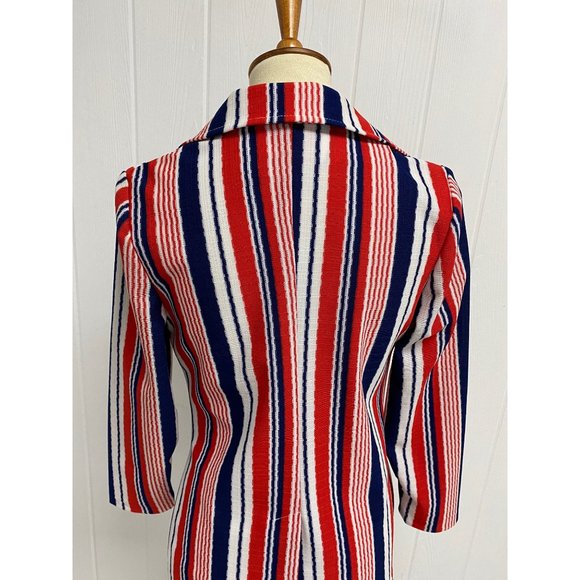 Vintage 60s  Union Made Jon Peters women's blazer striped button front size 9/10 - Picture 16 of 16